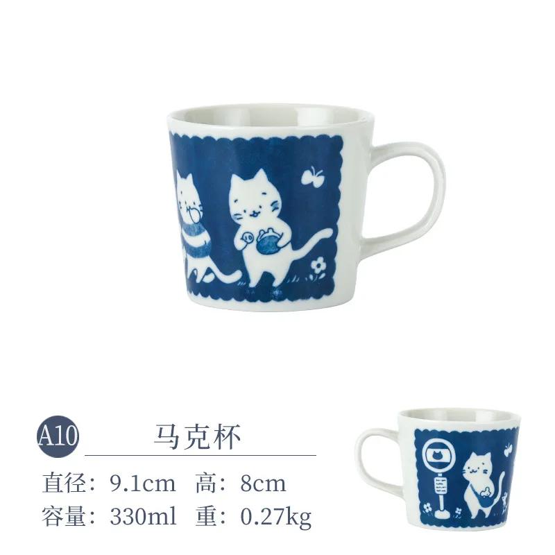 Kot Ceramiczna zastawa stołowa Japoński styl Uroczy ceramiczny talerz Talerz deserowy Talerz na ciasto Akcesoria kuchenne Talerze obiadowe