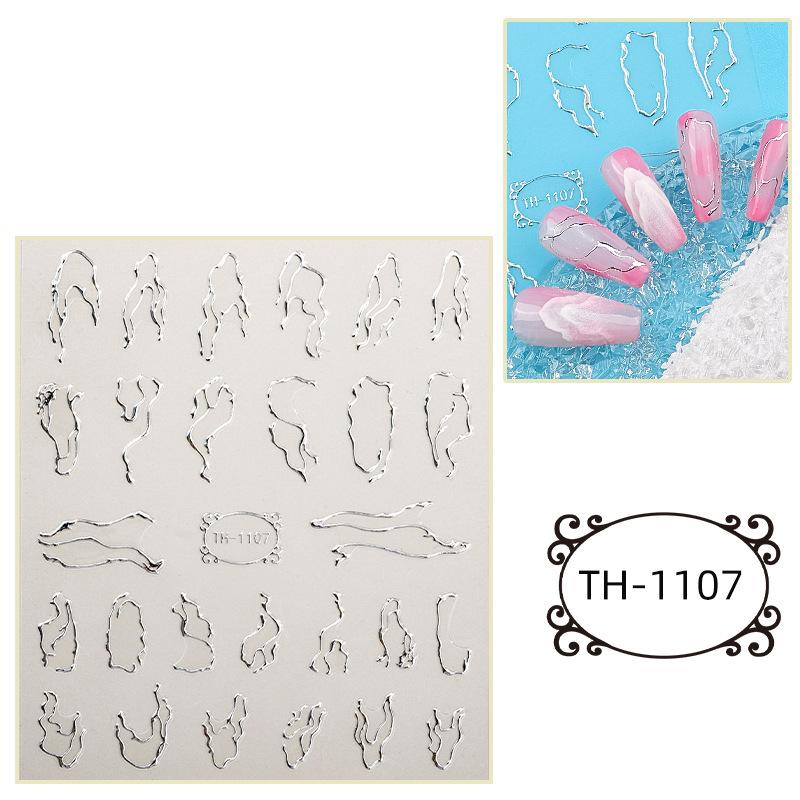 Hot Stamping Nail Stickers, Waterproof, Laser Design, DIY Nail Stickers, Nail Decoration, Nail Stickers, Party Decoration
