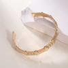 European and American Jewelry Bamboo Inlay Creative Temperament Bracelet Light Luxury Opening Stainless Steel Electroplated 18k Women's Gold Bracelet