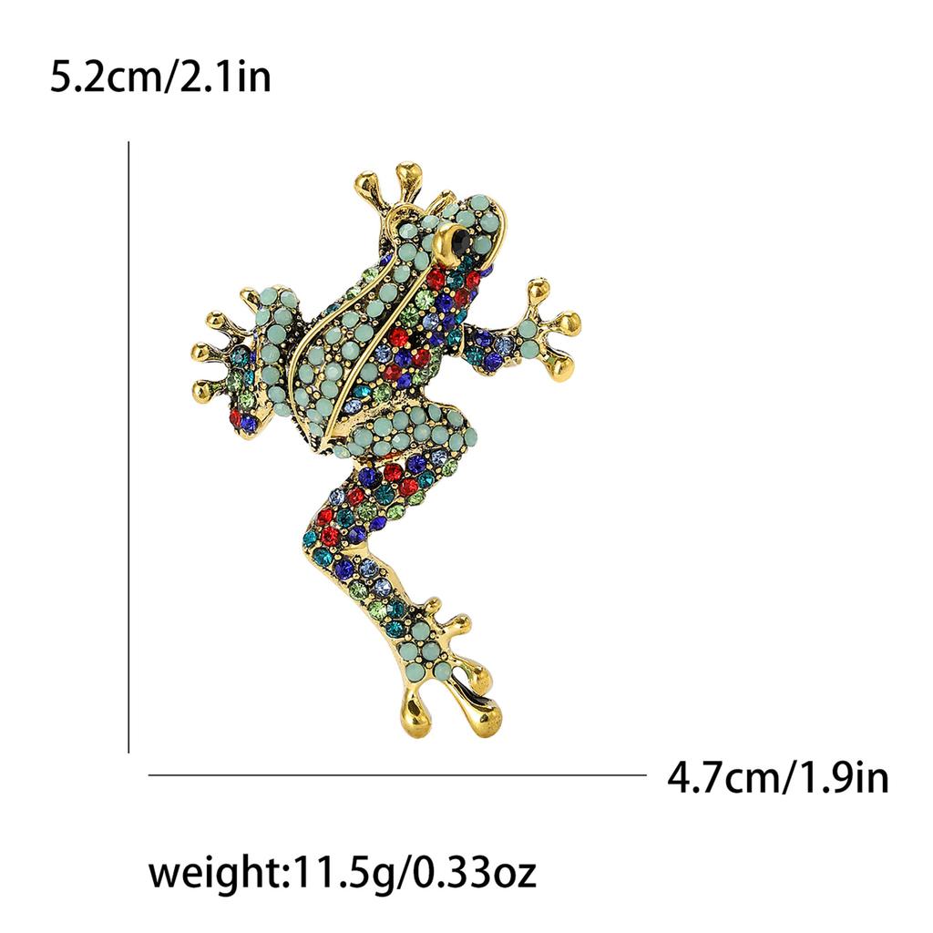 Retro Simple Alloy Rhinestone Long Leg Frog Brooch Temperament Personality Men'S And Women'S Clothing Corsage Jewelry Animal Pin
