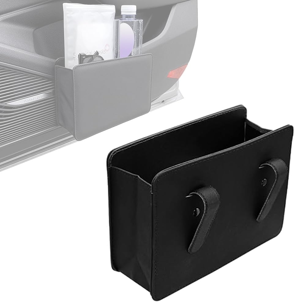 YAARUJEE Car Trash for Cars, Foldable, Storage, Small Items, Hanging, Black, Car Trash