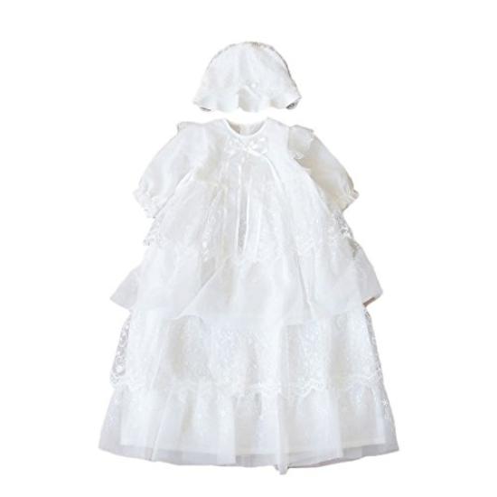 

Ceremony Dress for Shrine Visits Long Sleeve Organza Ruffle Dress with Hood 13703 Spring/Autumn 4-tier белый