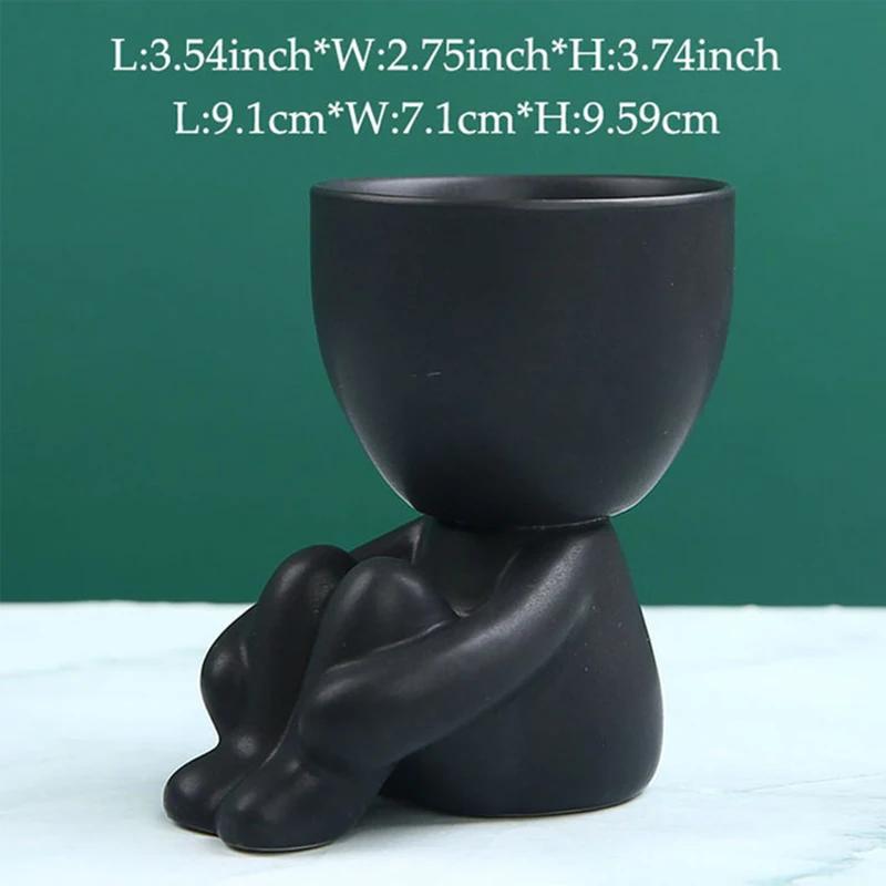 

Декоративный горшок для суккулентов с дренажным отверстием, керамический цветочный горшок ручной работы, ваза, статуэтка, украшение для дома, для улицы