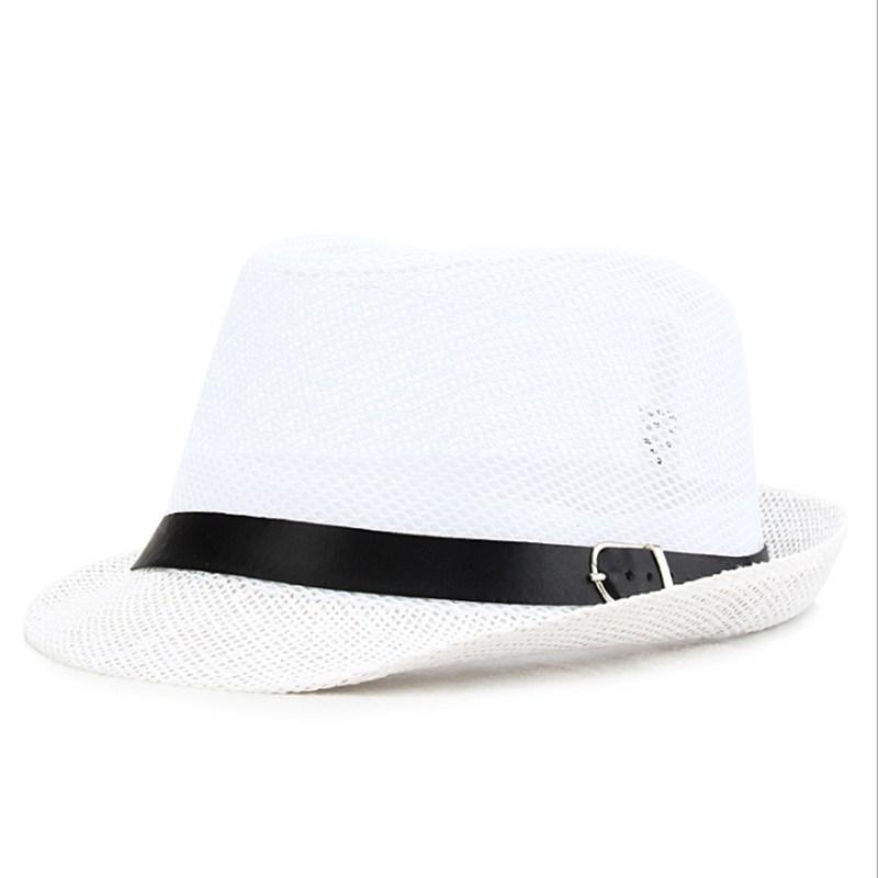 MYZOPER 2019 New Hollow Mesh Breathable Visor Fashion Straw Hat Vintage Solid Color Outdoor Summer Cap Men'S Hats