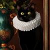 Elegantes Weißes Rüschen-Hunde-Katzen-Halsband Verstellbar Mittelalterlich Königlich Haustier-Kostümzubehör für Halloween Fotoshooting