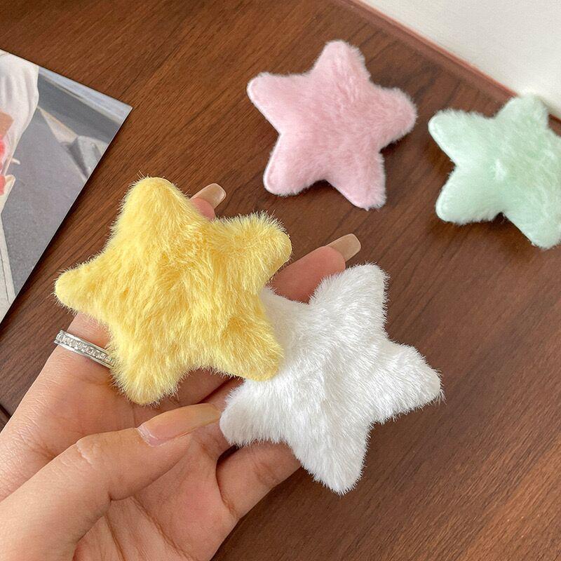 2pcs/set Cute Side Broken Hairpin Sweet Pentagram Headwear Cute Plush Star Hairpin Girls Kids Women Hair Accessories