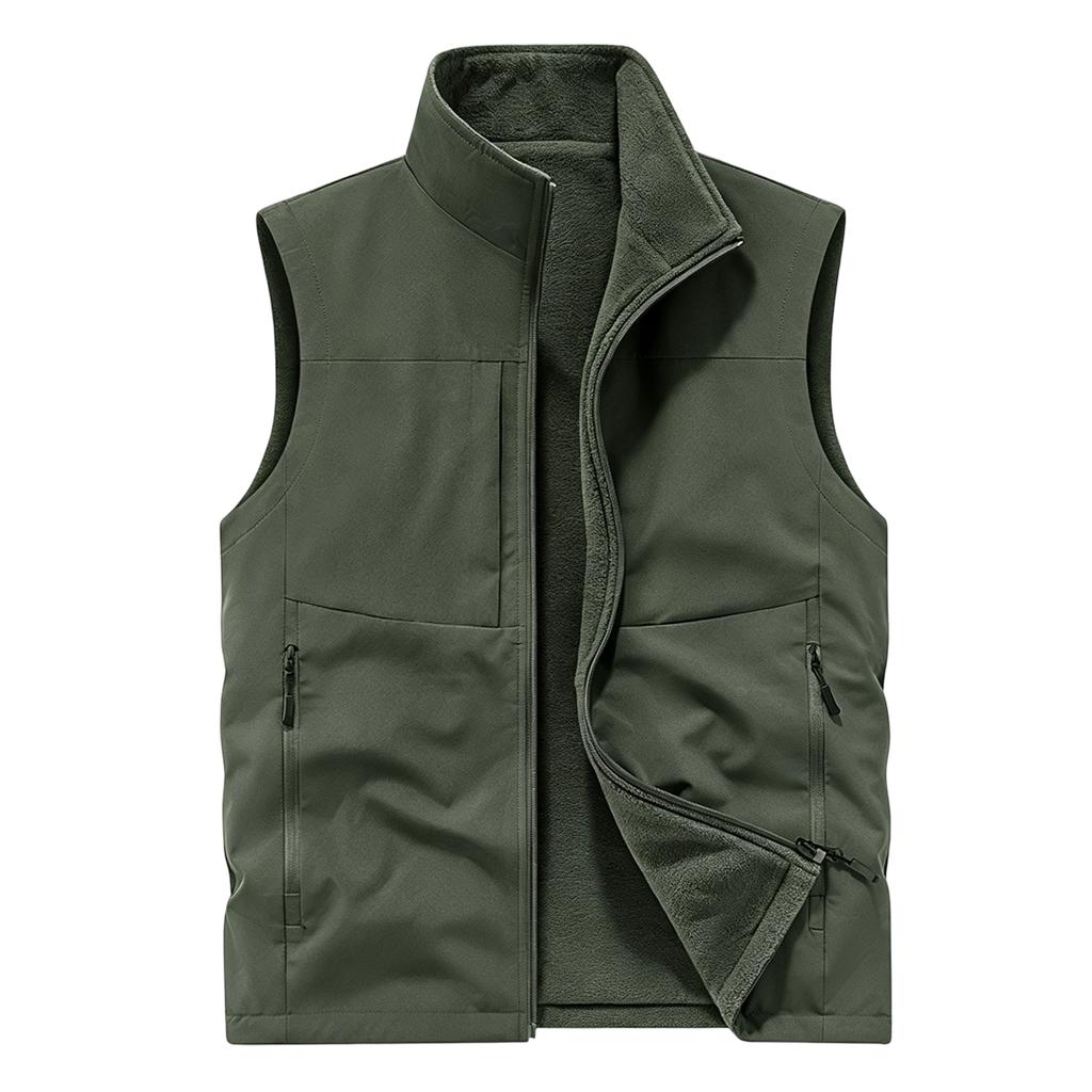 Men's Plus Size Reversible Vest for Outdoor Casual Fall and Winter Wear