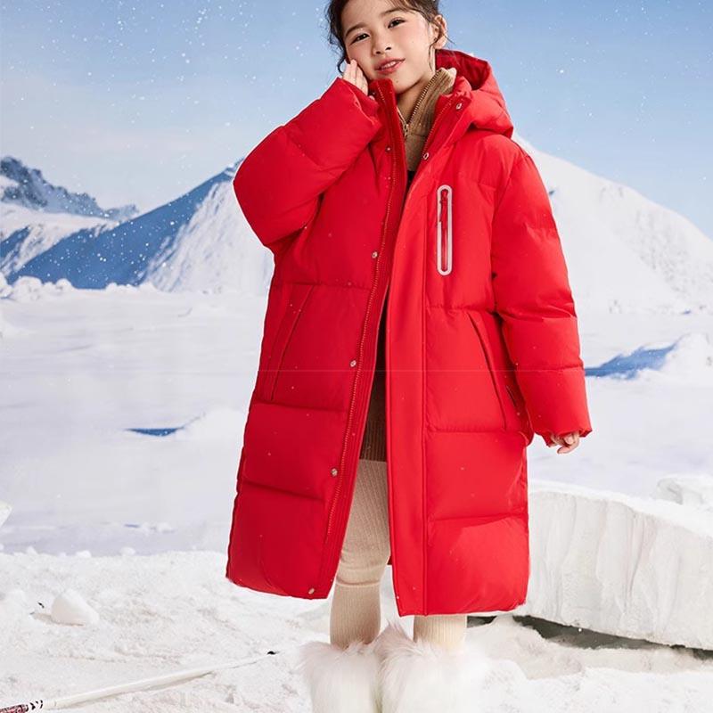 Kids Winter Down Jacket for Boy Girl Hooded Waterproof Thick Warm Teenage Girl Down Jacket Kids Parka Outwear Coat