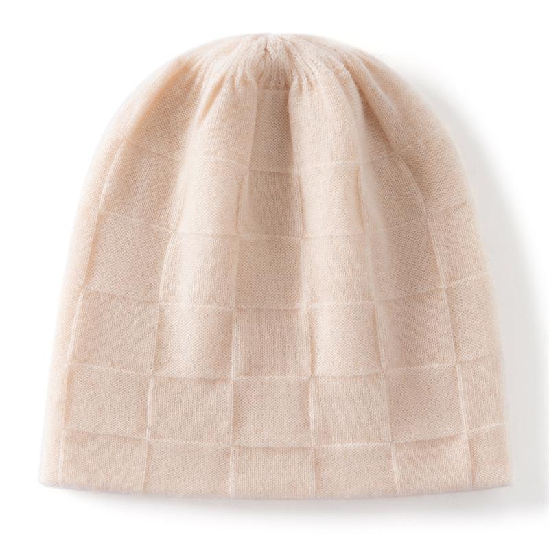 Men's and women's checkered cashmere hats Knitted hats Head protectors Plaid exquisite ear protectors Casual knitted hats