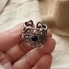 Xiaomi 925 Sterling Silver Rings For Women Geometric Fine Jewelry Finger Adjustable Vintage Flower Stone Ring For Party Birthday Gift