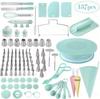 Nordic Baking Set: 137-Piece Home Cake Tools with Piping Bags, Stainless Steel Tips, and Turntable