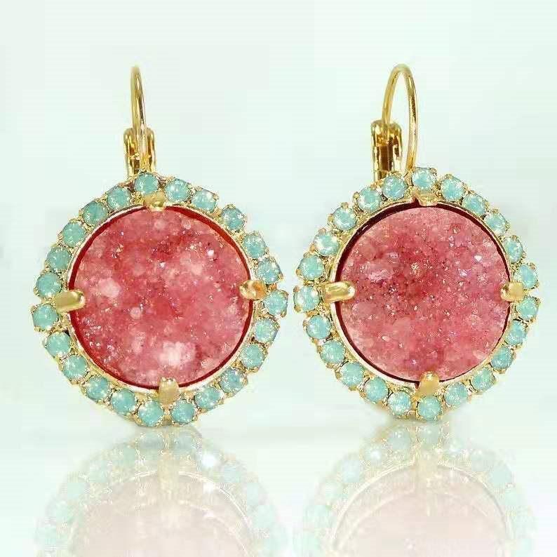 Wei Ya Bunte Edelstein Kupfer Diamant Ohrringe für Frauen