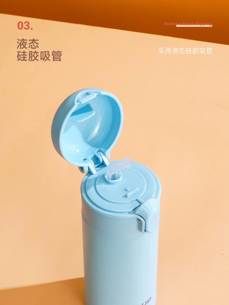 400ML KPop Demon Hunters Thermos Bottle Zoey Rumi Mira Vacuum Insulated Bottle Kids Outdoor Straw Thermo Cup Girl Birthday Present