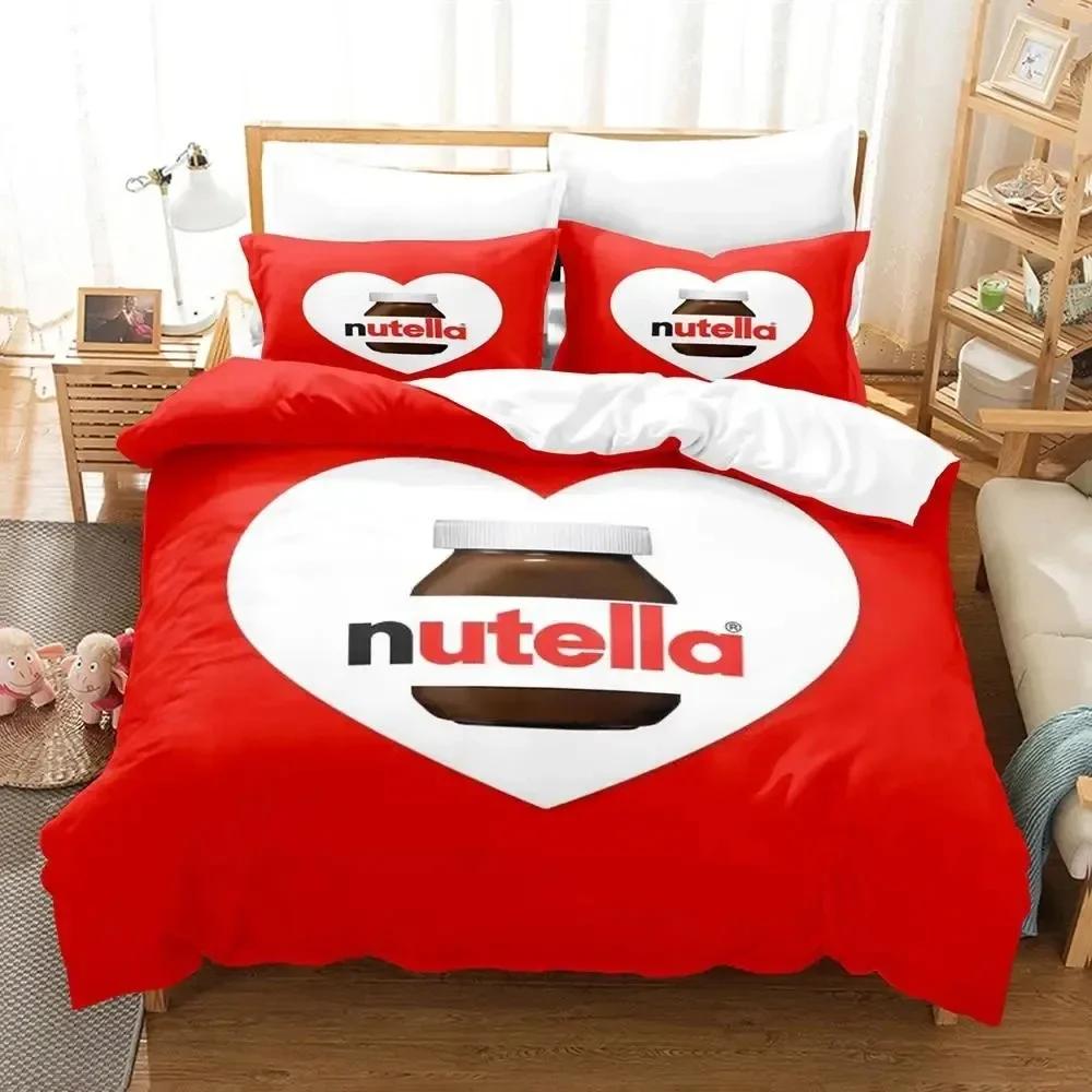 

Cartoon Nutellas Bedding Set Boys Girls Twin Queen Size Duvet Cover Pillowcase Bed Kids Adult Fashion Home Textileextile 70x133cm 2pcs