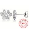 Gorgeous Stud Earrings  Sterling Silver Dazzling Exquisite Flower Design Accessory Luxury Trendy Bridal Jewelry Gifts