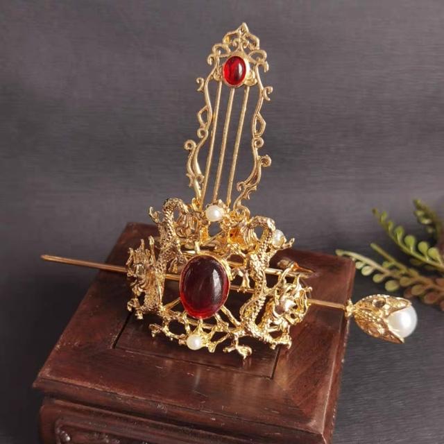 

Старинные украшения для волос, старинный головной убор, китайский дракон, корона из волос Hairpins