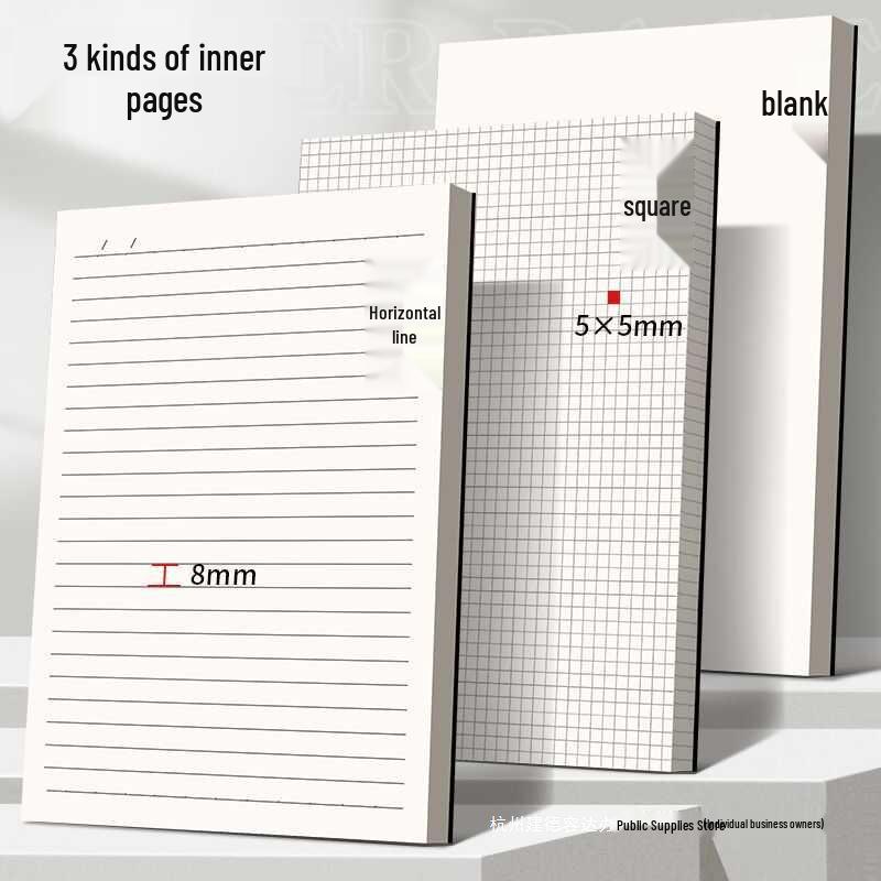 Retro Cowhide A5 Notebook for Students - Thickened, Ruled for Junior & High School