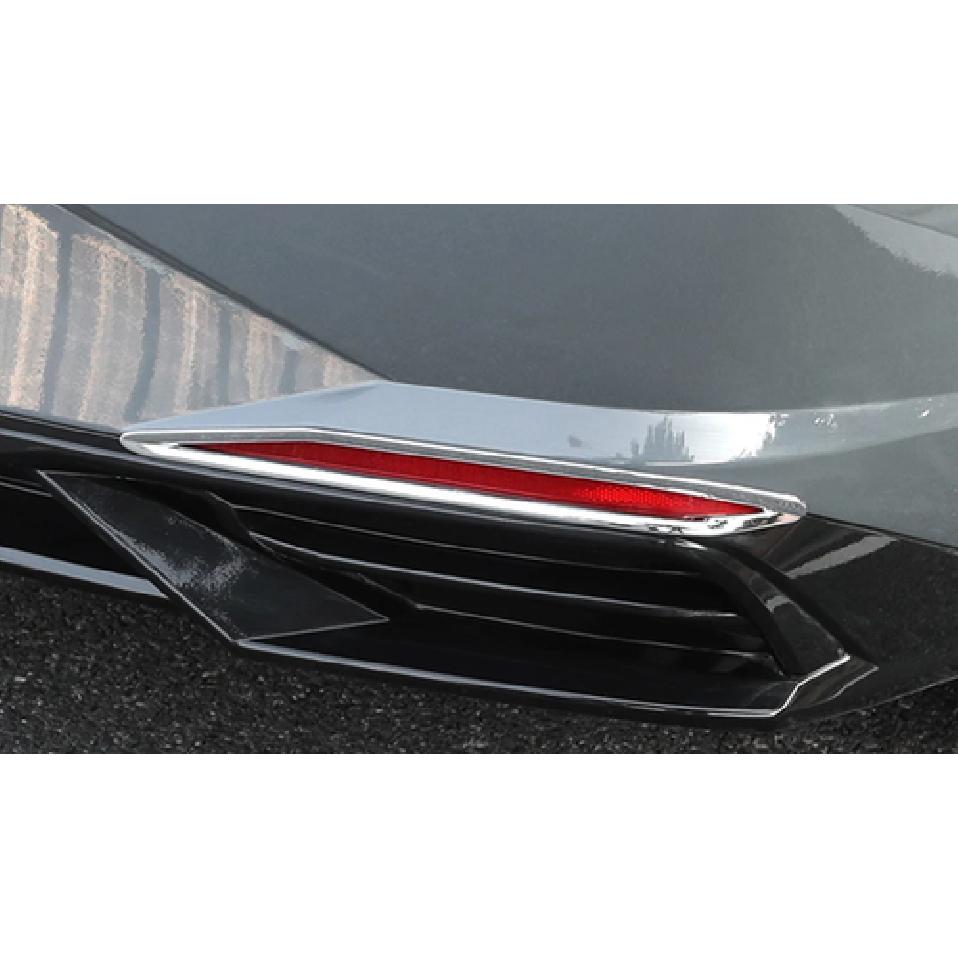 Rear Fog Light Lid Tail Chrome Cover Trim For -2024 Hyundai Elantra 2P ABS