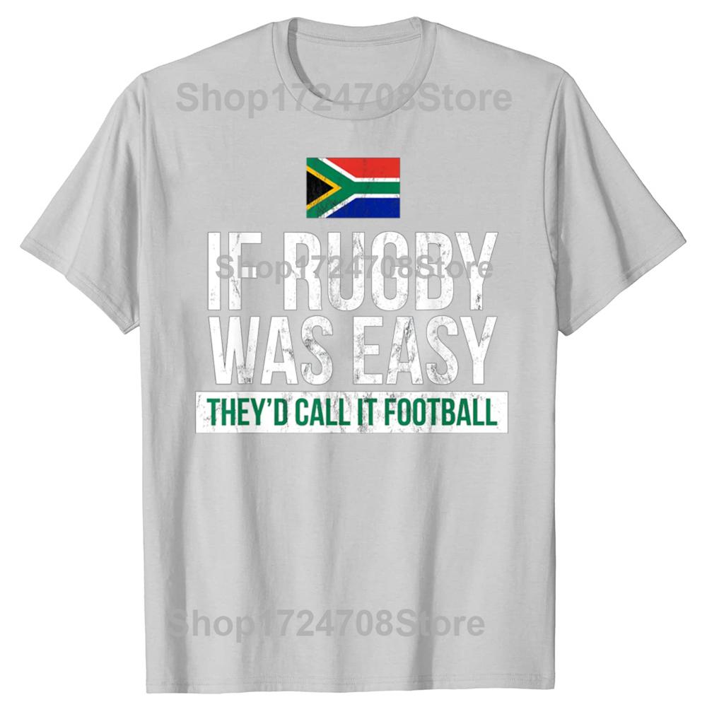 Funny South Africa Rugby Graphic T-shirts Men Women's Fashion Casual Tshirt 100% Cotton Loose Oversized T Shirt