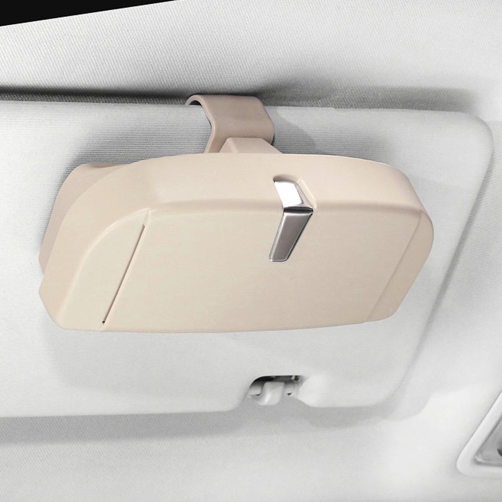 Samochodowy Uniwersalny Uchwyt Klips Etui Organizer Pudełko na Okulary Przeciwsłoneczne(Beżowy)