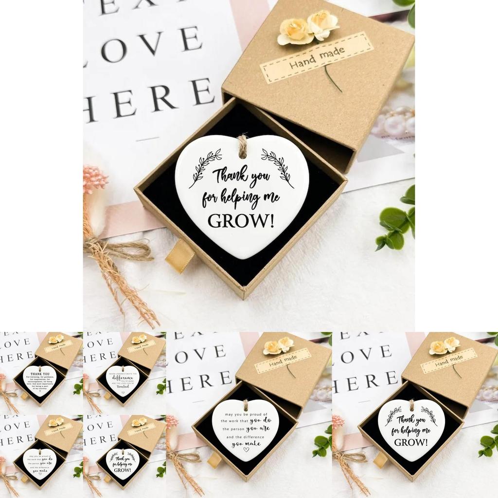 Acrylic Valentines Day Car Pendant With Heart Shape Thank You Gift For Auto Interior Decor