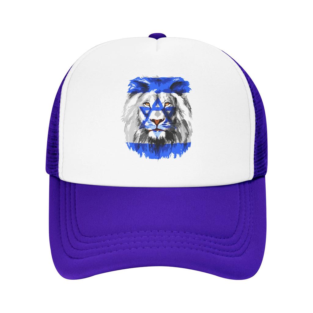 Flag of Israel Lion Jewish Israel Flag Mesh Baseball Caps Unisex Women HipHop Trucker Hat Hats Adjustable Summer Trucker Caps