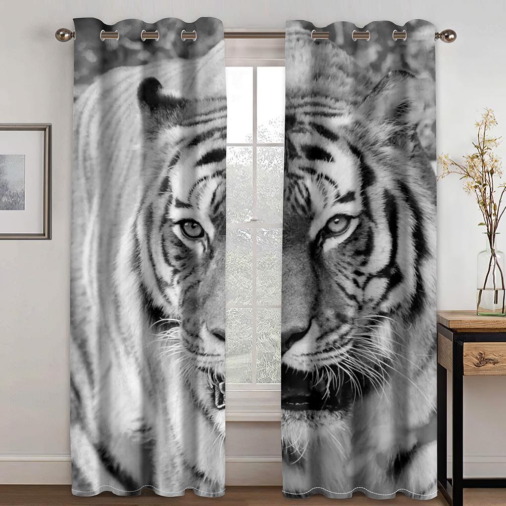 Cheap 3D Wild Animal Lion Tige Leopard 2 Pieces Free Shipping Luxury Window Curtains for Living Room Bedroom Decoration On Sale