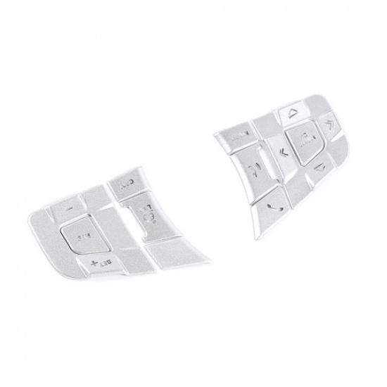 Silver Aluminum Steering Wheel Button Sticker Trim For Jaguar F-PACE 2017-