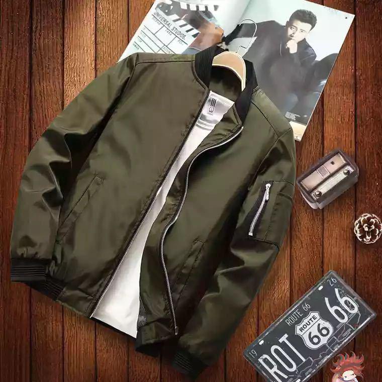 

Autumn Winter Stand-up Collar Men s Fashion Jacket 6XL зелений