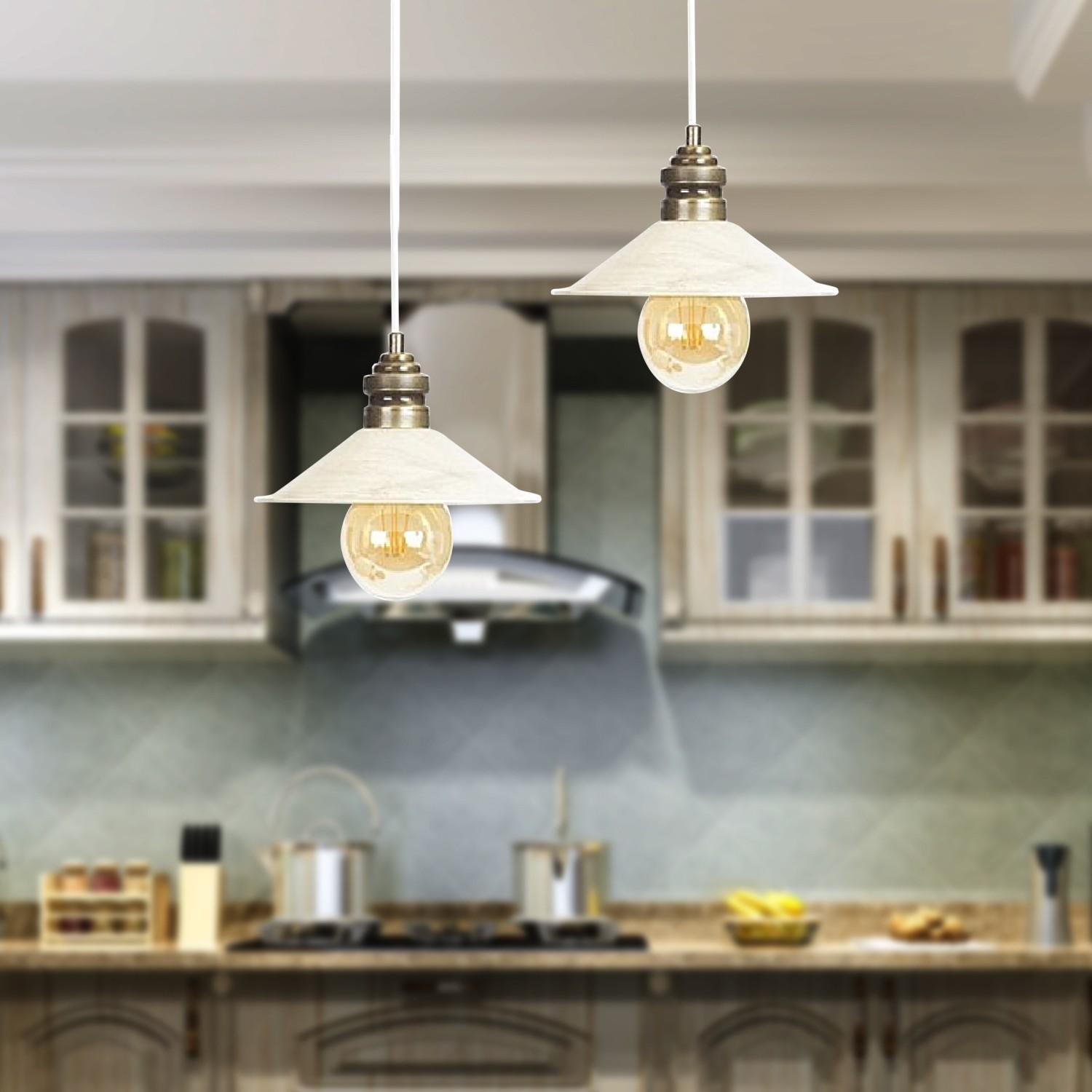 

2-литровая подвесная люстра с патиной и белой подкладкой, 2 шт.