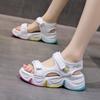 Summer sandals women's summer new rainbow bottom student casual sandals Velcro thick bottom transport
