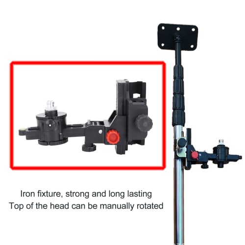 Fine-tuning Bracket Level Adapter, 360 Adjustable L-Shaped Pivot Base with Adjustable Clip for Telescopic Rod Bracket