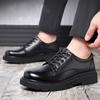 New Leather Shoes for Men Solid Color Casual Shoes Lace Up Driving Shoes Platform Black Male Cowhide Leisure Shoes 38-44