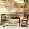 Vidaxl Juego de Muebles de Jardín de 3 Piezas, Negro