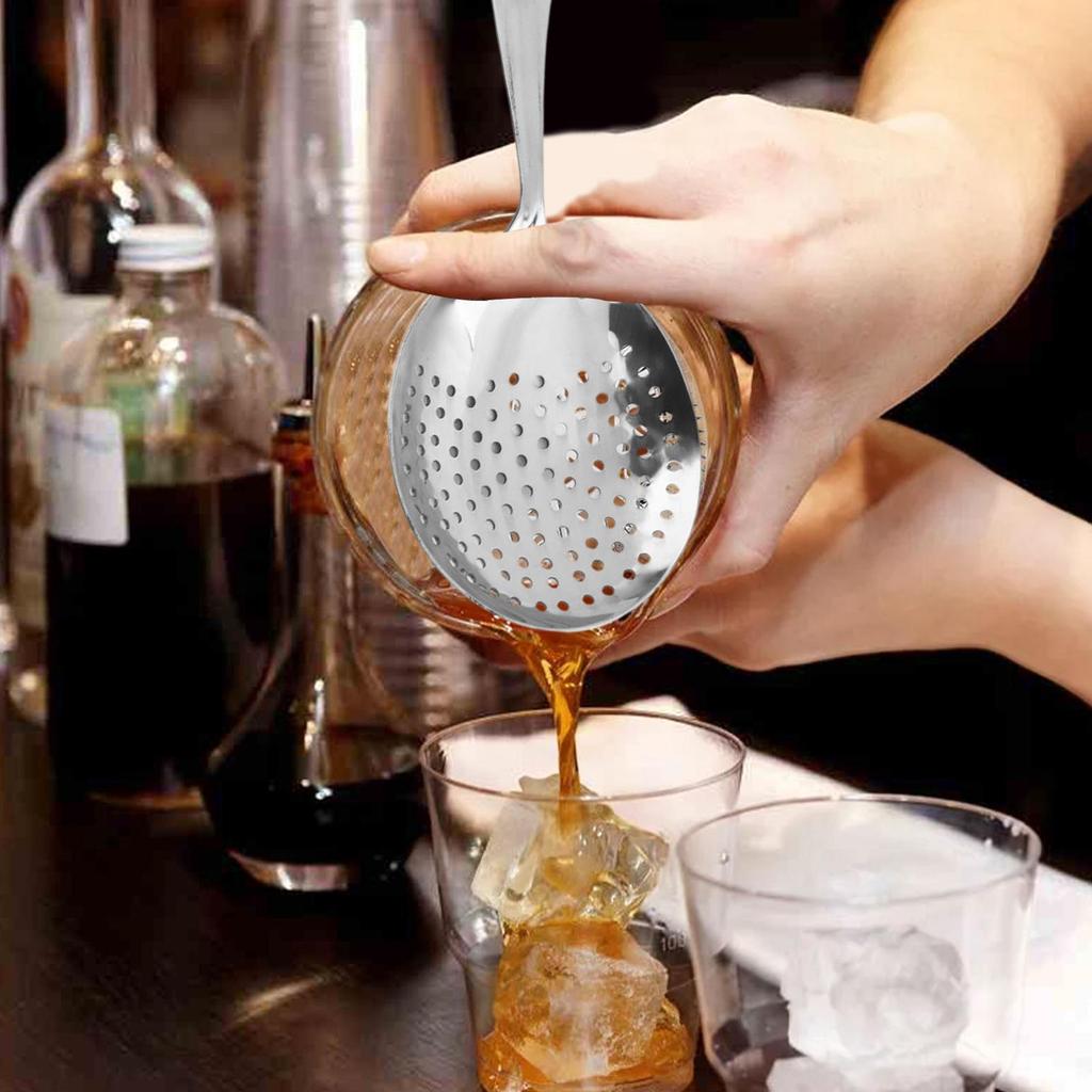 Strainer For Bartending Stainless Steel Spoon Professional Drink Sieve For Home Making Beverage Preparation Shaker Mixing Glass
