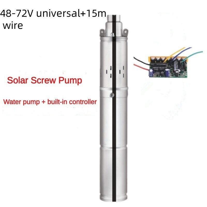 Small Household Stainless Steel Deep Well Submersible Pump Irrigation Efficient Water Pump Solar Brushless Screw DC Pump