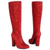 Mode Luxus Kniehohe Stiefel Damenschuhe Herbst Winter 2024 Damen Langstiefel Silber Gold Blau Rot Partyschuhe Damen Große Größe 45