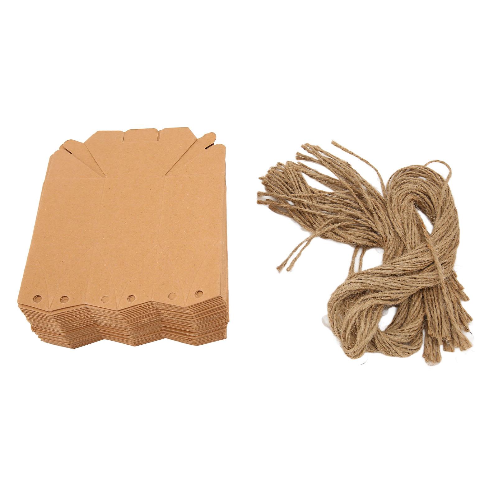 

50 шт. Подарочная коробка из крафт-бумаги с шестигранной головкой, подарочная коробка из крафт-бумаги с бечевкой для свадьбы
