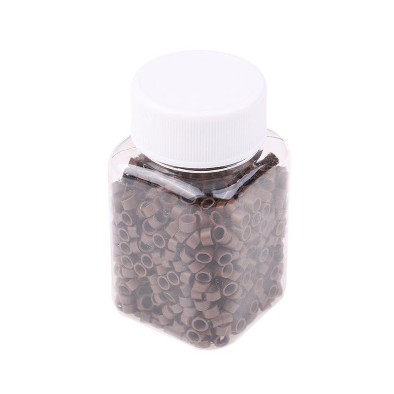 

Micro Rings 4MM 1000Pcs Micro Beads Micro Bead Hair Plastic Ring/Links/Beads For Hair Extensions 5 Colors коричневый
