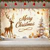 Seasonal Banner Candles Display Festive Decoration Holiday Banner Snow Effect Reindeer Decoration For Holiday Event Seasonal