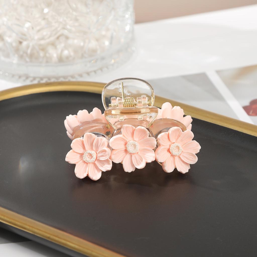 Nowy Koreański Klips do Włosów Krab Mały Kwiatek Akrylowe Szczęki Klips Kobiety Dziewczyny Słodkie Wsuwki Plaża Hawajskie Akcesoria do Włosów