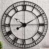 Clock Iron Hand-Crafted Extra Large Analog Wall Clock/Black Colour/Intricate Design, 36 In (90 Cm'S)