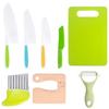 Plastic Kitchen Tools for Kids Cutting Board Knife Set Children Safety Cooking Tools for Picnics Camping Use