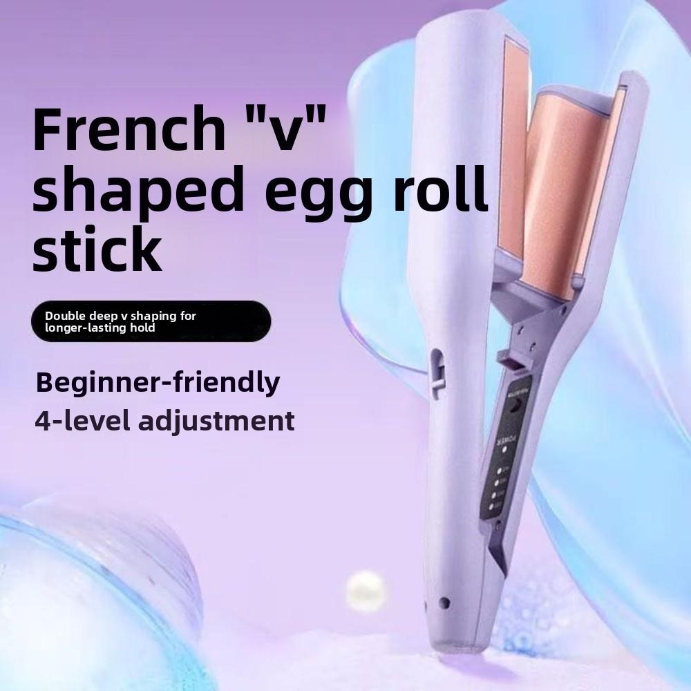 Temperature Control Water Wave Hair Curler Large Curl 32MM Deep V Curling Iron  Travel