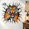 Home Interior Wall Accents 3D Tiger Stickers, Peel And Stick Roaring Decals, Removable PVC Decorative Murals for Men Art Mural Decor, Realistic