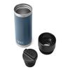 YETI Rambler 18 Bottle, Stainless Steel, Vacuum Insulated, with Hot Shot Cap, Nordic Blue