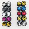 10 Sets 10.8mm 12.8mm 1/64 Alloy Car Staggered Wheels Front Small Rear Large Wheel Progressive Drag Tires Advan for Hot Wheel