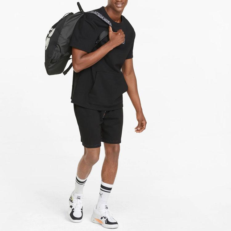 Puma Jednobarevné tričko s krátkým rukávem a kulatým výstřihem Pánské topy Černá 534192-02