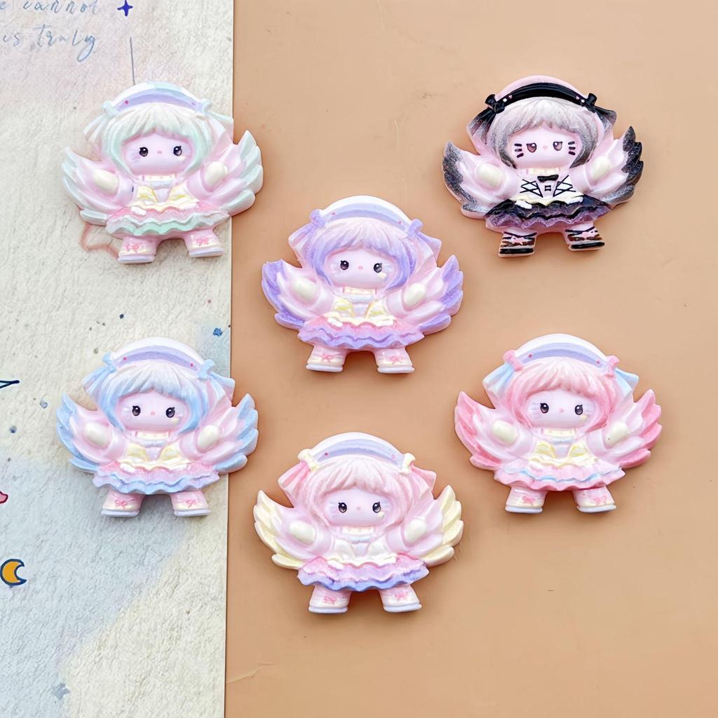 Cartoon Angel Girl Resin Accessories: DIY Hair Clips, Phone Cases, Magnets, Keychains, Ornaments