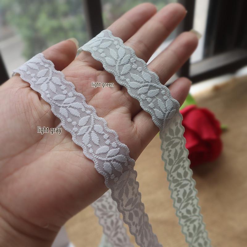 2cm Wide Elastic Lace Trim for Skirt Hem Decoration - 2 Meters